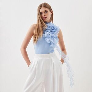 Karen Millen - Light Blue Tulle Rosette Bodysuit